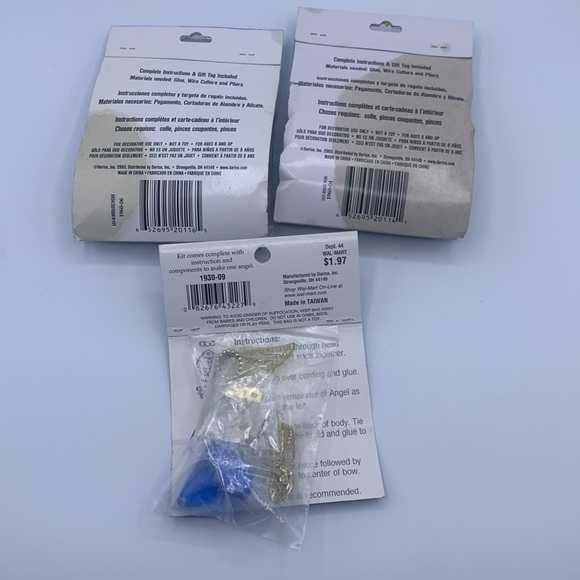 Two Safety Pin Bead Birthstone Angels June April & September Angel Ornaments - Picture 2 of 5